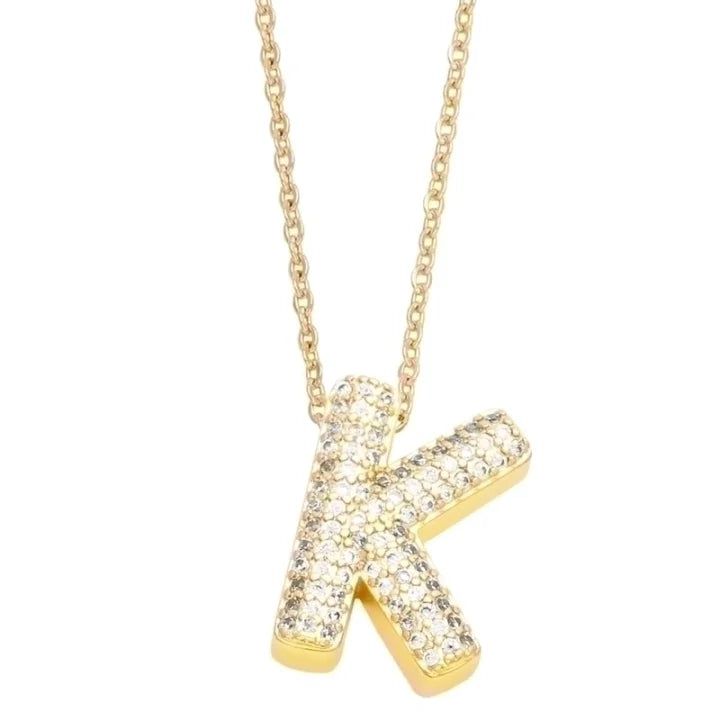 Bubble Letter Necklace 18K