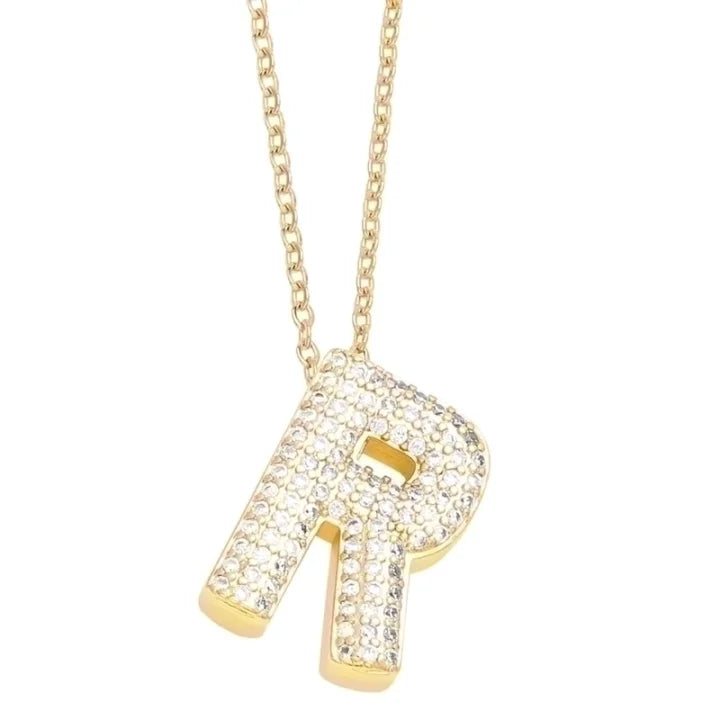 Bubble Letter Necklace 18K