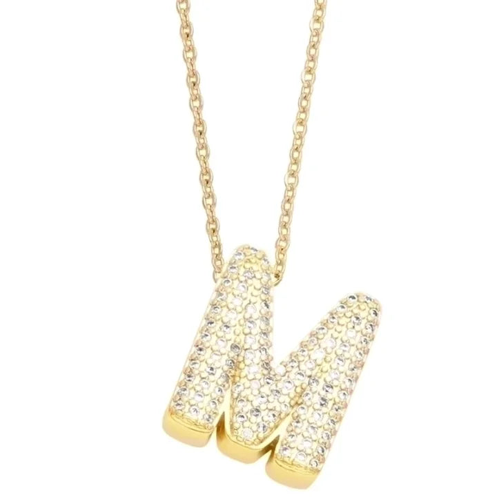 Bubble Letter Necklace 18K