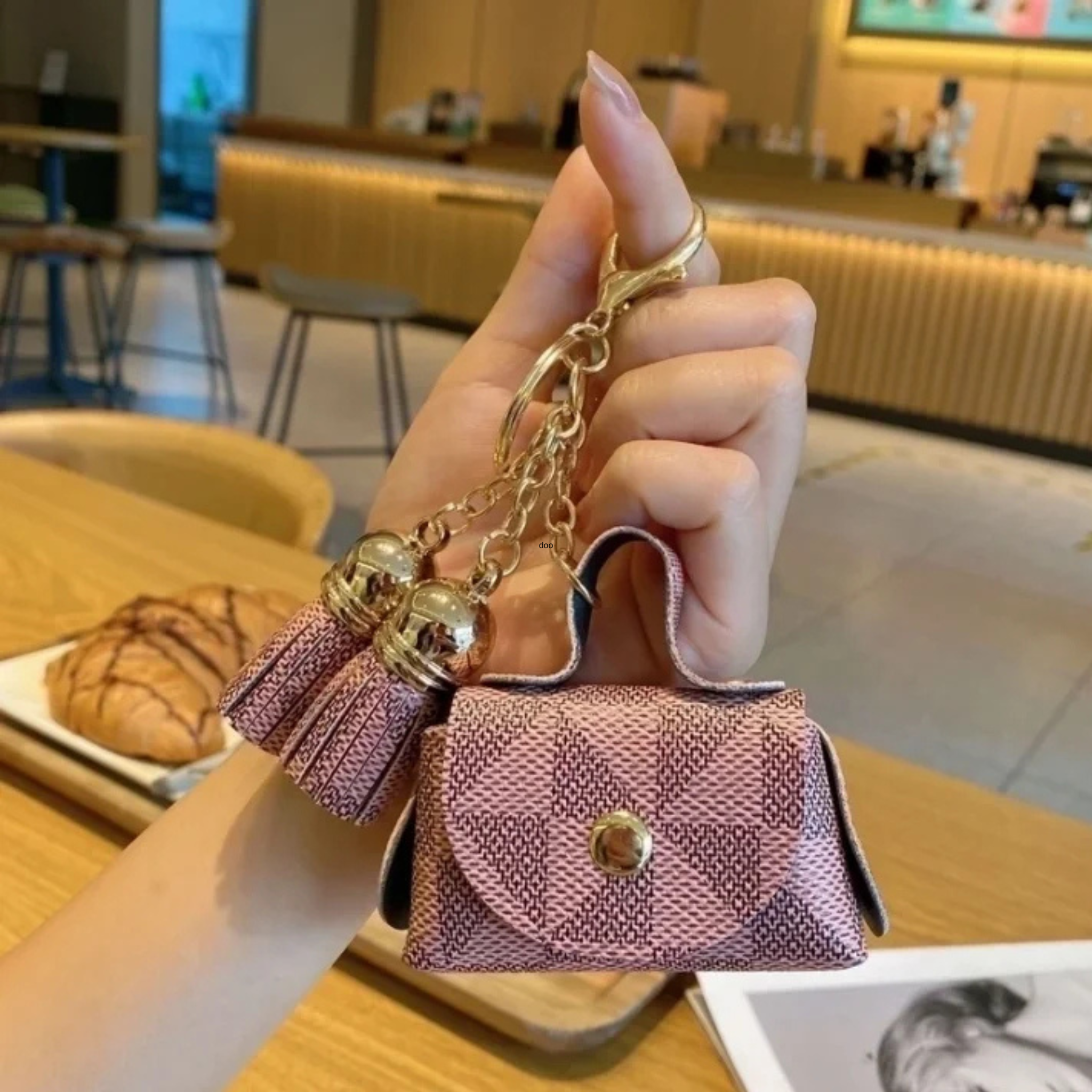 Faux Leather Coin & Keychain Pouch