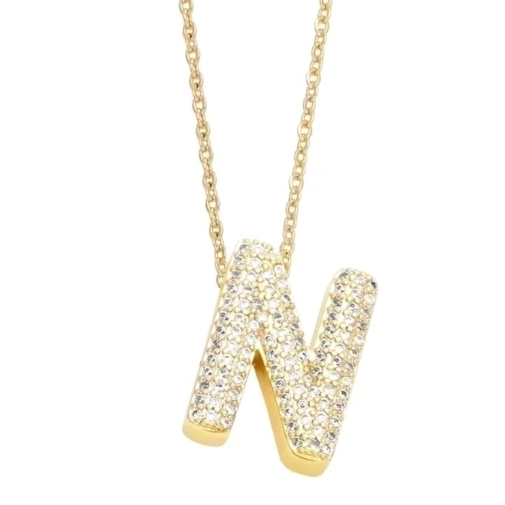 Bubble Letter Necklace 18K