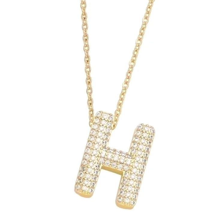Bubble Letter Necklace 18K